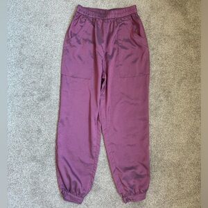 Anthropologie Current Air mauve shimmer jogger pants, size S